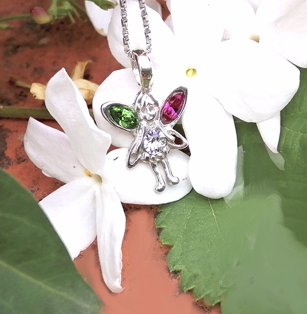 Colgante hada de la suerte en plata Bright con Crystales. - Imagen 2