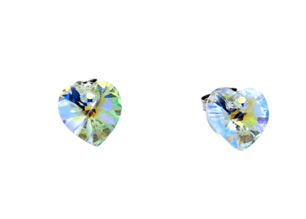 Pendientes corazón Heart plata creados con Crystales 4