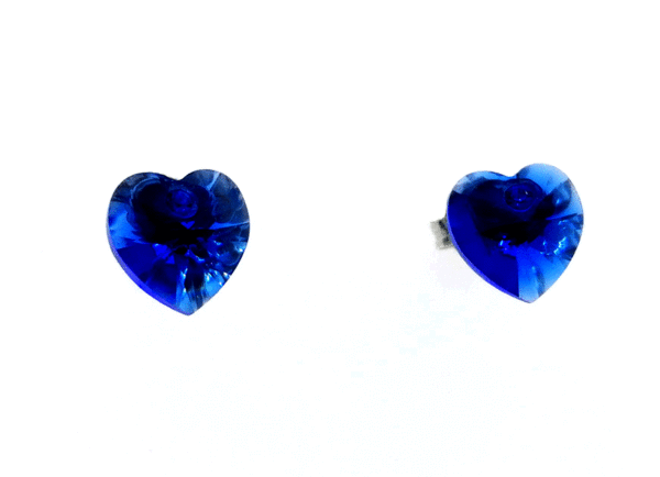 Pendientes corazón Heart plata creados con Crystales 3