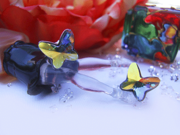 Pendientes mariposa Pretty Butterfly plata creados con Crystales 4