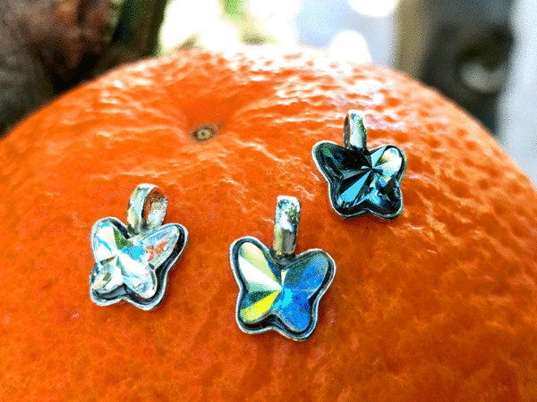 Pendientes mariposa Pretty Butterfly plata creados con Crystales 6
