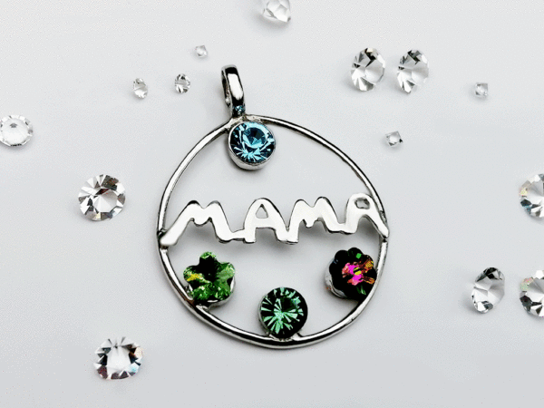 Colgante mamá Love plata creado con Crystales de Swarovski® 3
