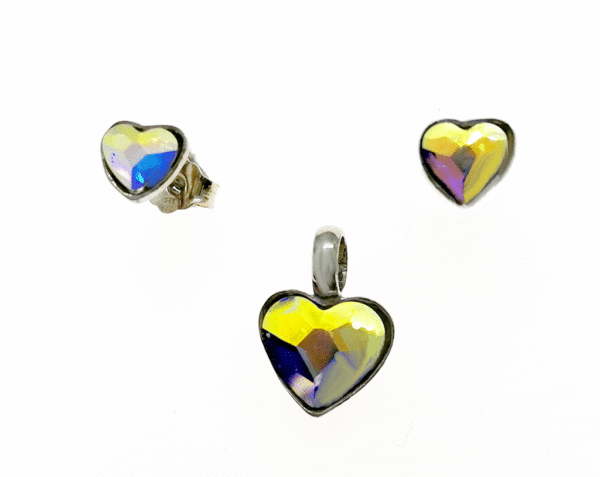 Corazón plata colgante Petit Love creado con Crystales. 3