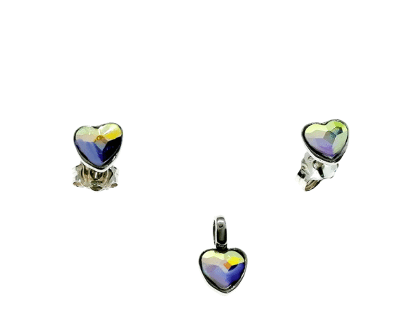 Pendientes corazón plata Petit Love creados con Crystales 4