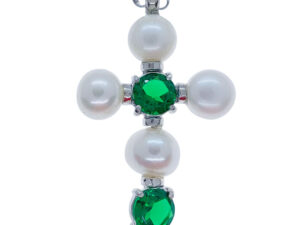 cruz perlas con circonitas Kudo