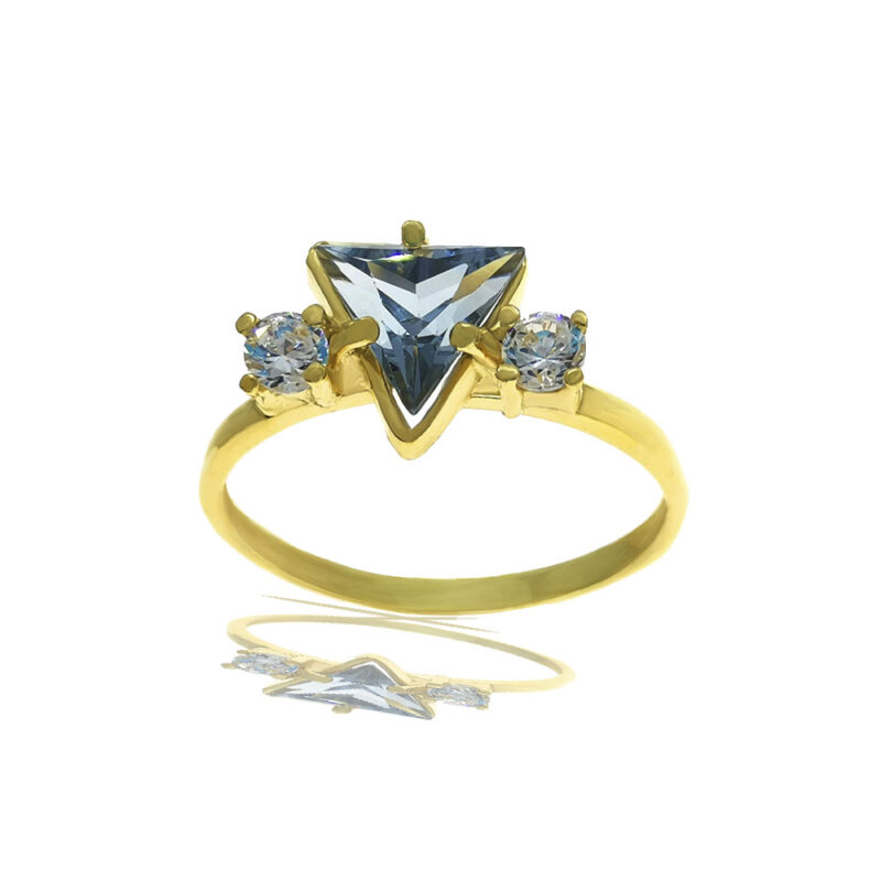 anillo circonitas forma triangular Qusay